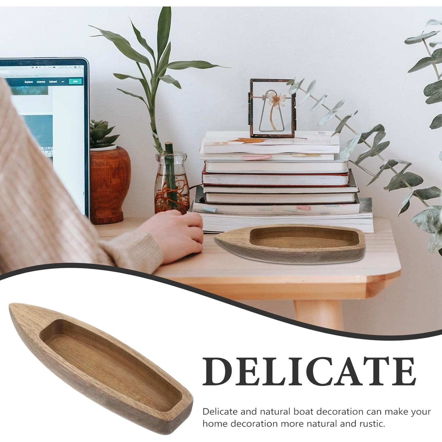 Barco de Madera Operitacx Adorno de Escritorio DIY 14.76 cm