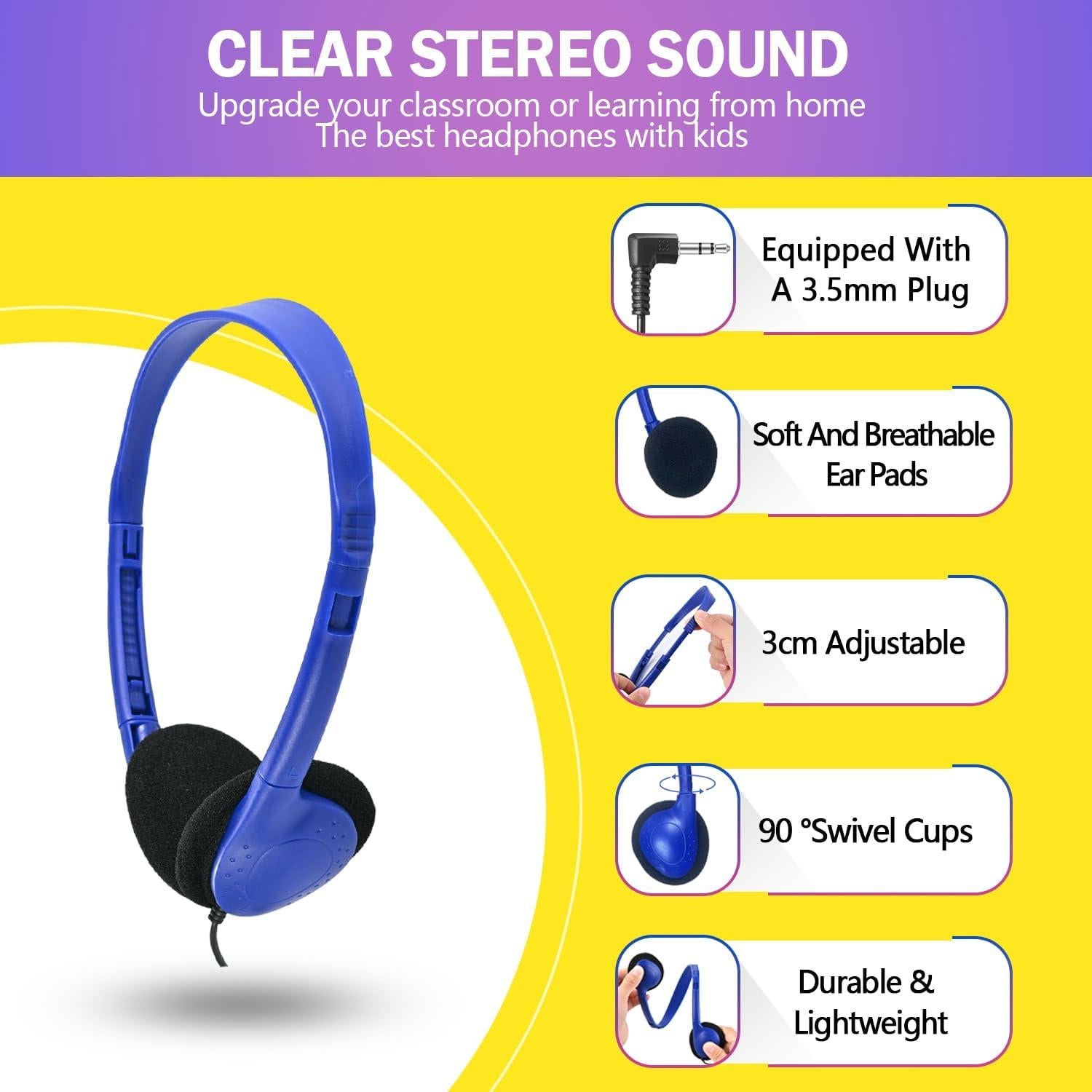 Auriculares Yoley FM857 para Niños y Adultos - Paquete de 6 Colores