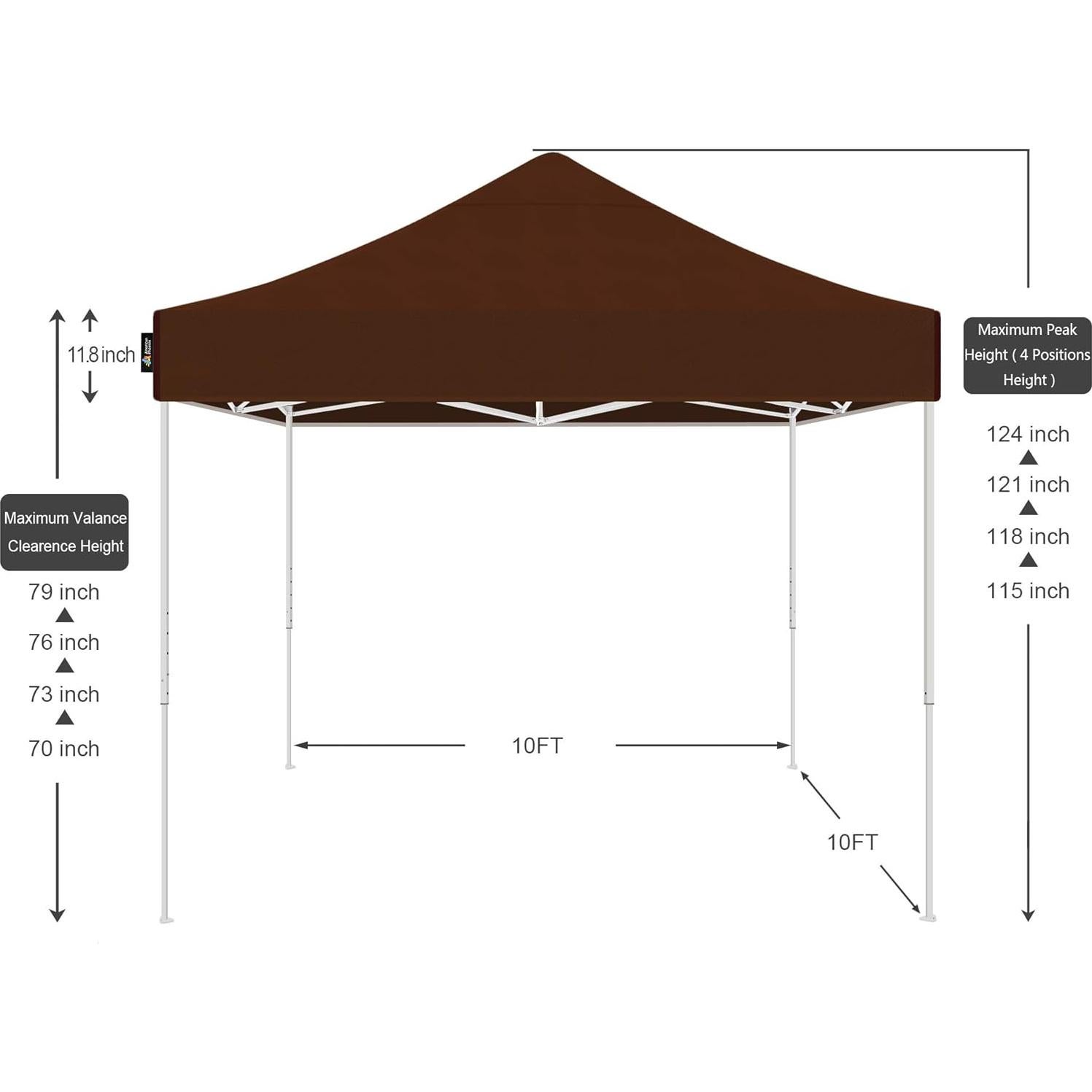 Tienda Plegable 10x10 AMERICAN PHOENIX Marrón Resistente