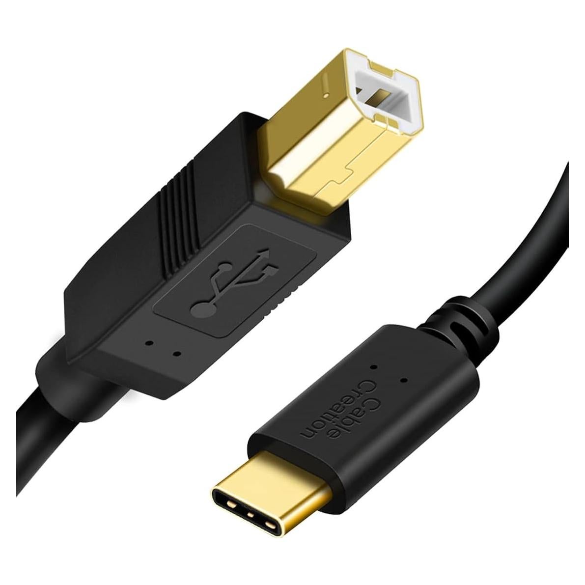 Cable USB C a B 1M CableCreation para Impresora y MIDI