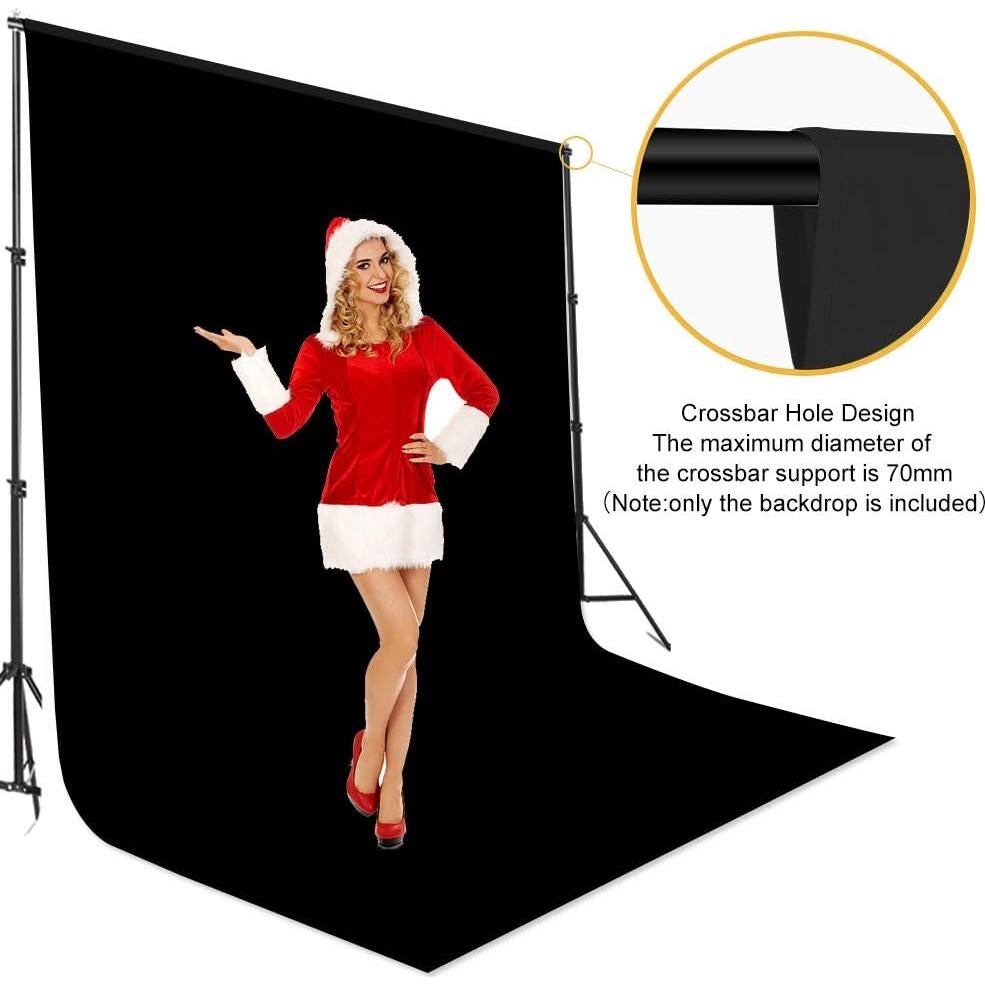 Fondo Negro 3x3.6m MOUNTDOG para Fotografía y Video con Clips