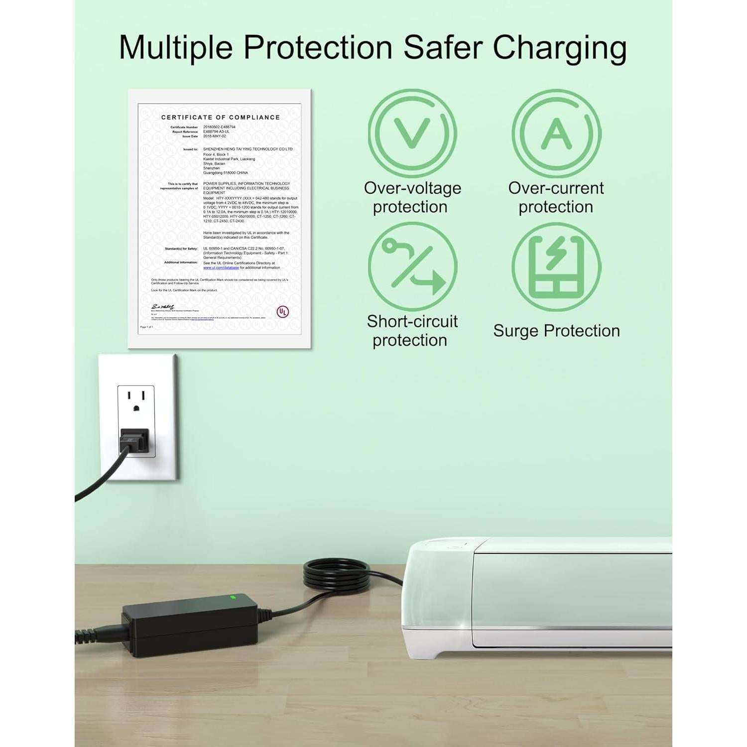 Cable de Alimentación Cricut Explore Air 2 y Maker 18V 2.5A