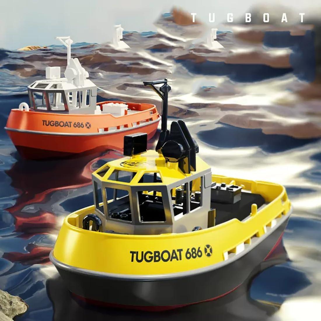 Barco RC Remolcador Weendiypty 2.4GHz Amarillo 15 km/h