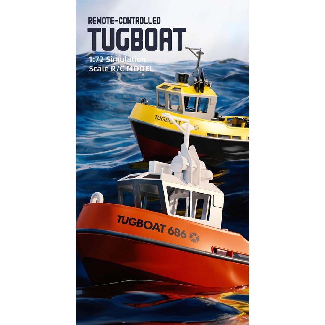 Barco RC Remolcador Weendiypty 2.4GHz Amarillo 15 km/h