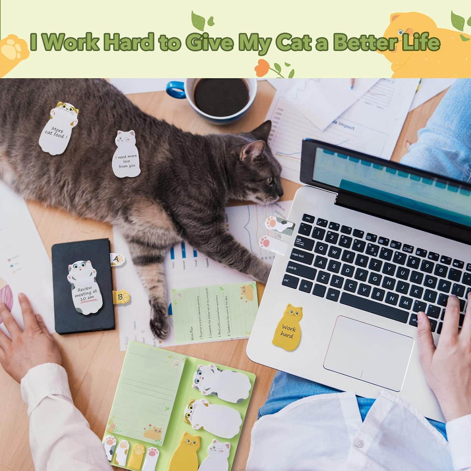 Conjunto de Notas Adhesivas Hommie Gato Verde 300 Hojas