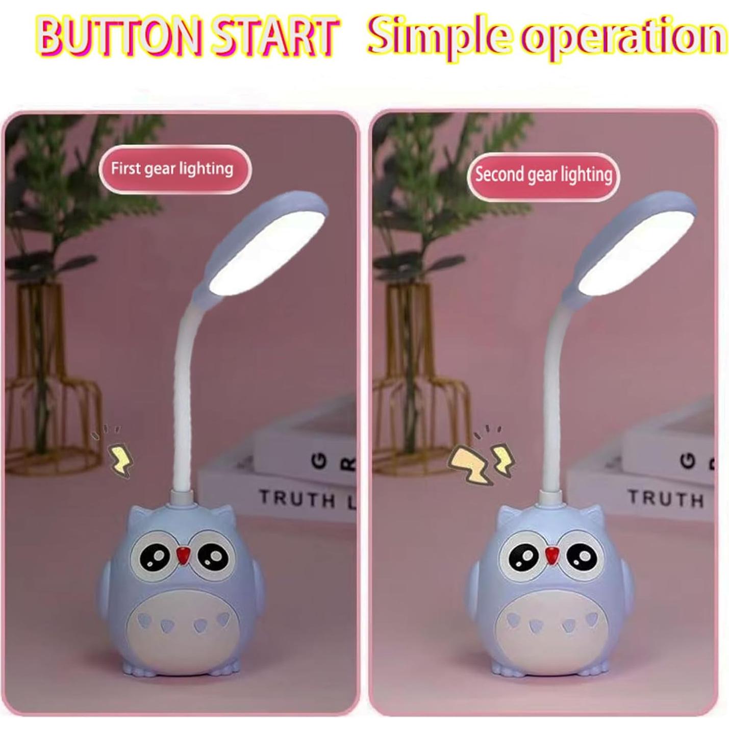 Lámpara de Escritorio LED Genyerl Búho Rosa Plegable USB