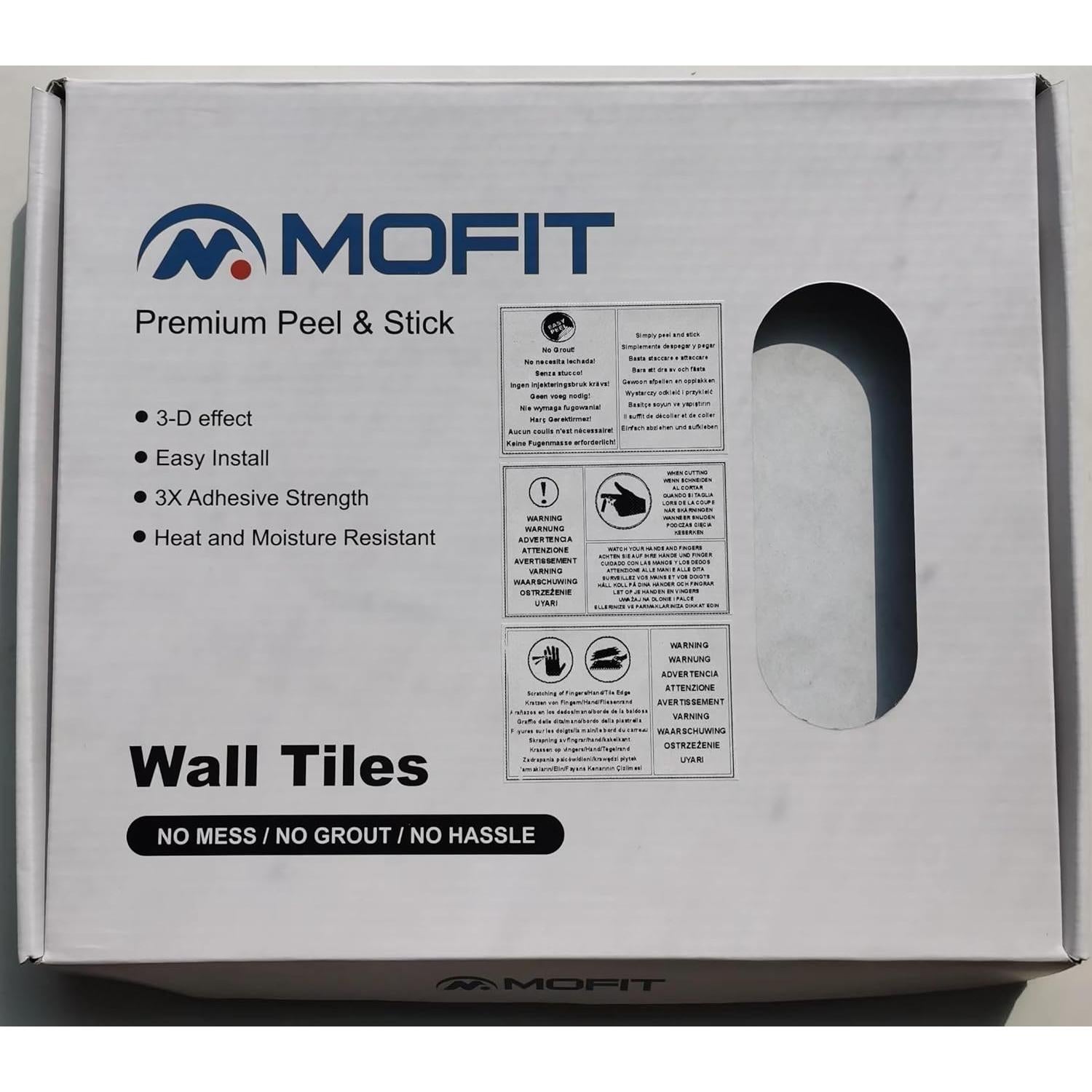 Azulejos autoadhesivos M MOFIT 5 hojas ladrillo marrón 3D