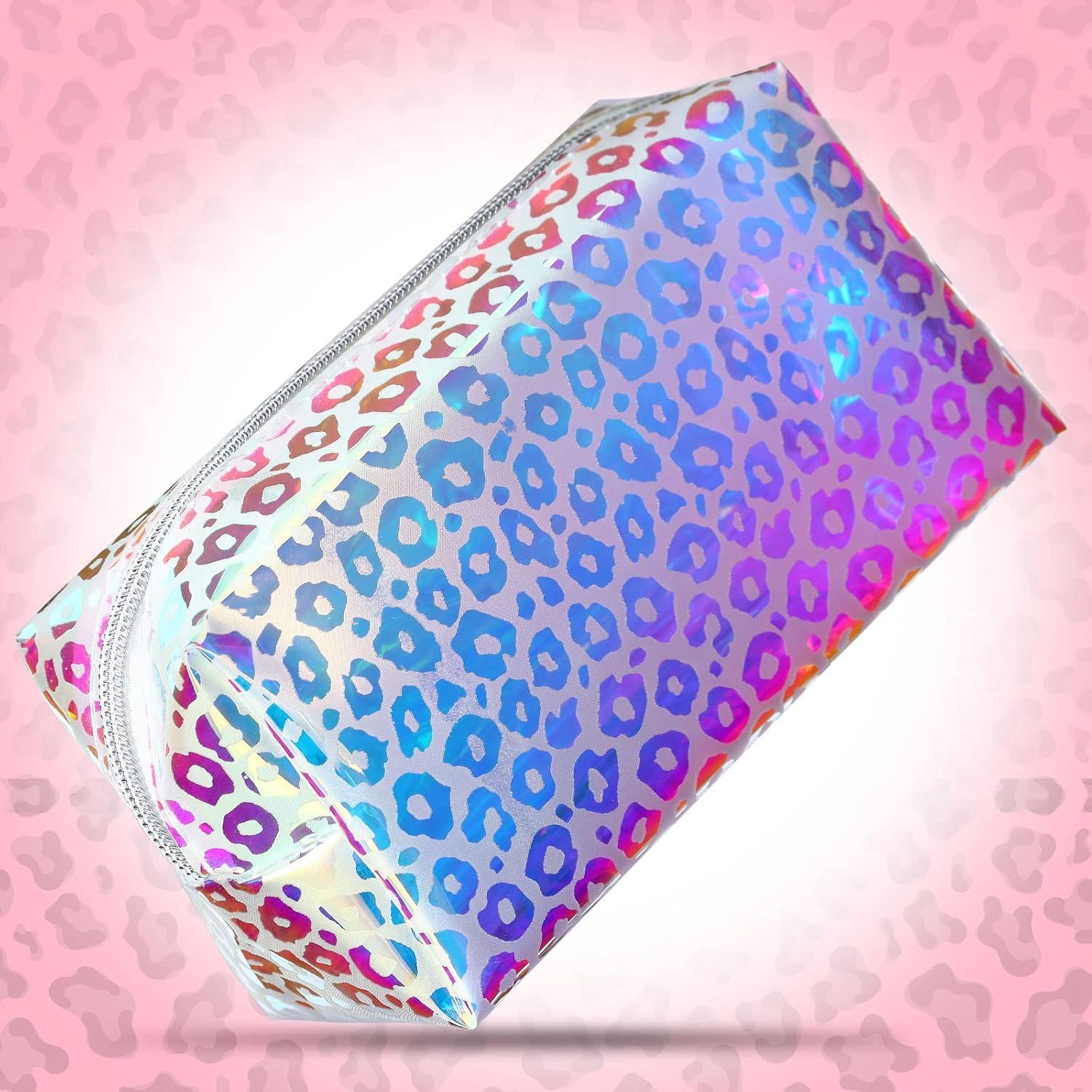 Bolsa de Maquillaje Holográfica Boao 2 Pcs Leopardo 16x8.5x9cm