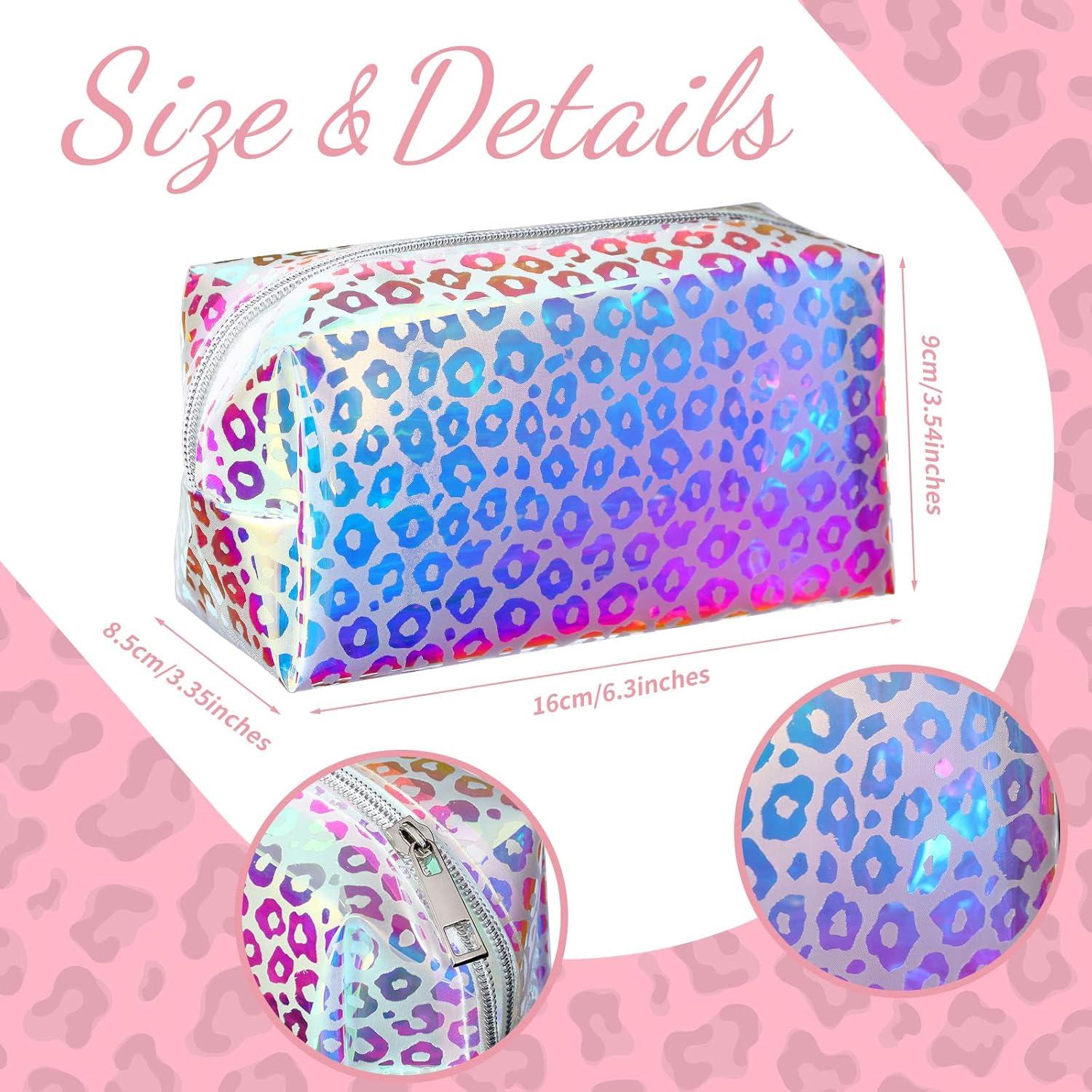 Bolsa de Maquillaje Holográfica Boao 2 Pcs Leopardo 16x8.5x9cm