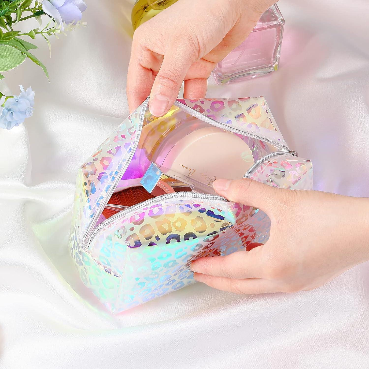 Bolsa de Maquillaje Holográfica Boao 2 Pcs Leopardo 16x8.5x9cm