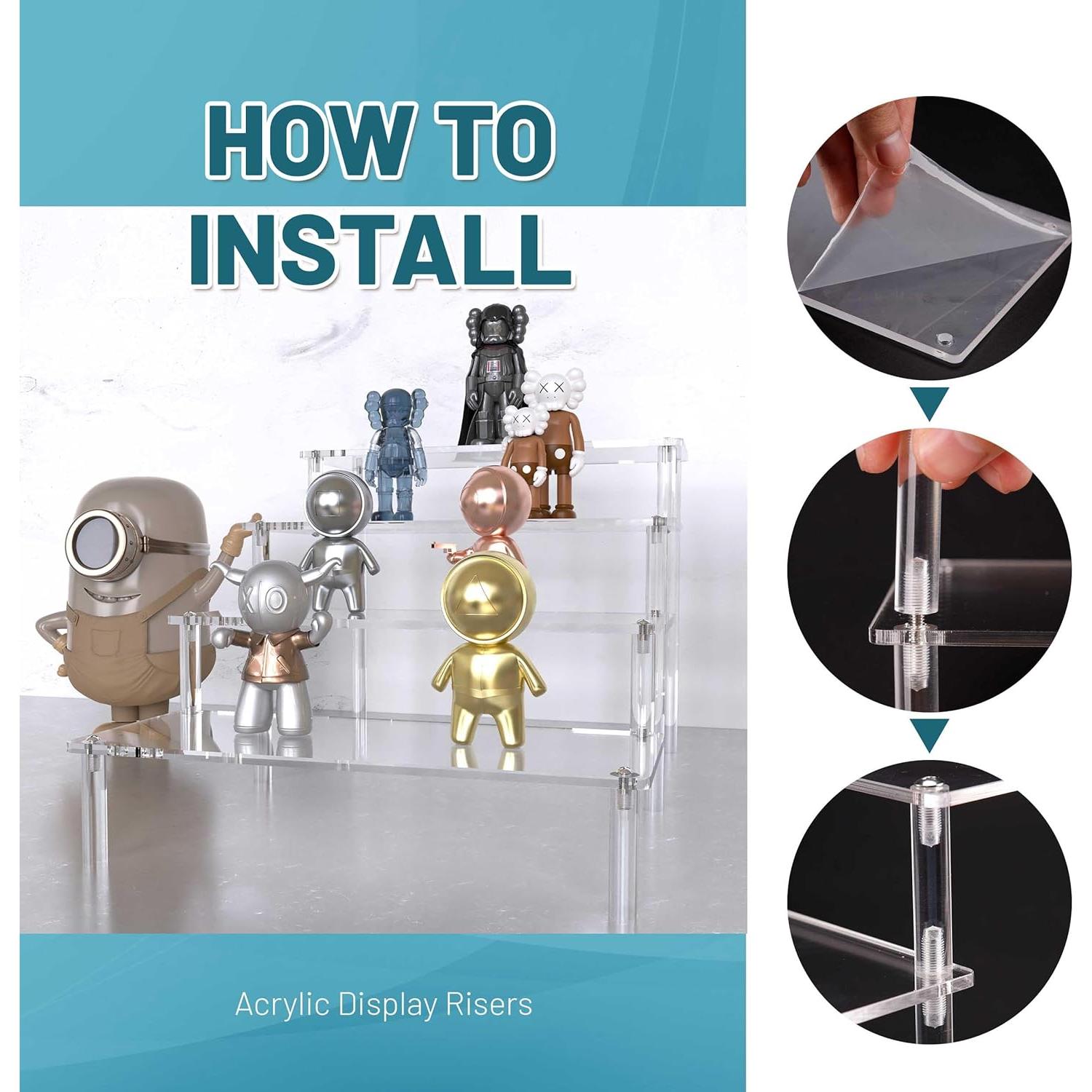 Soporte Acrílico para Exhibición Hmdivor 4 Niveles 25 cm