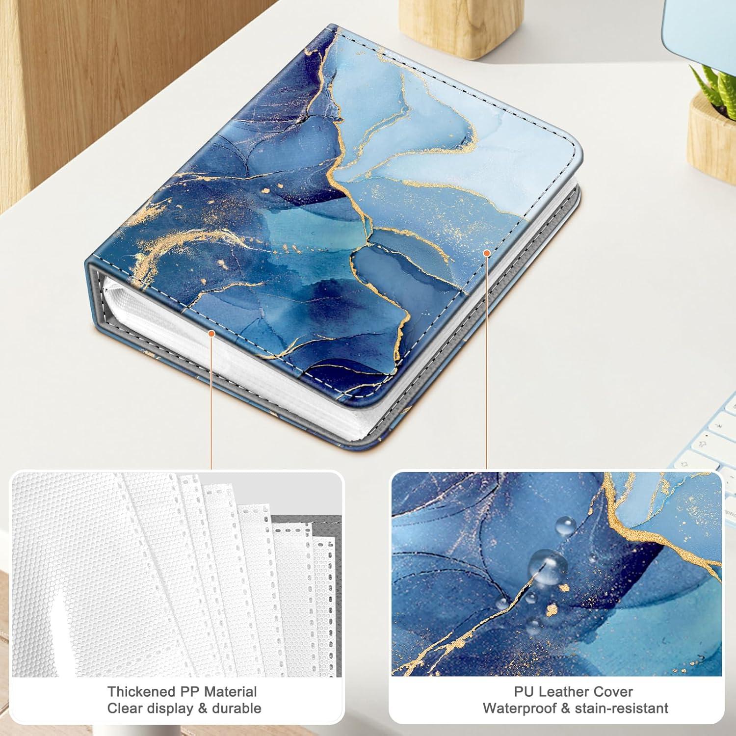 Álbum de Fotos Fintie para Instax Mini - 256 Bolsillos Mármol Oceánico