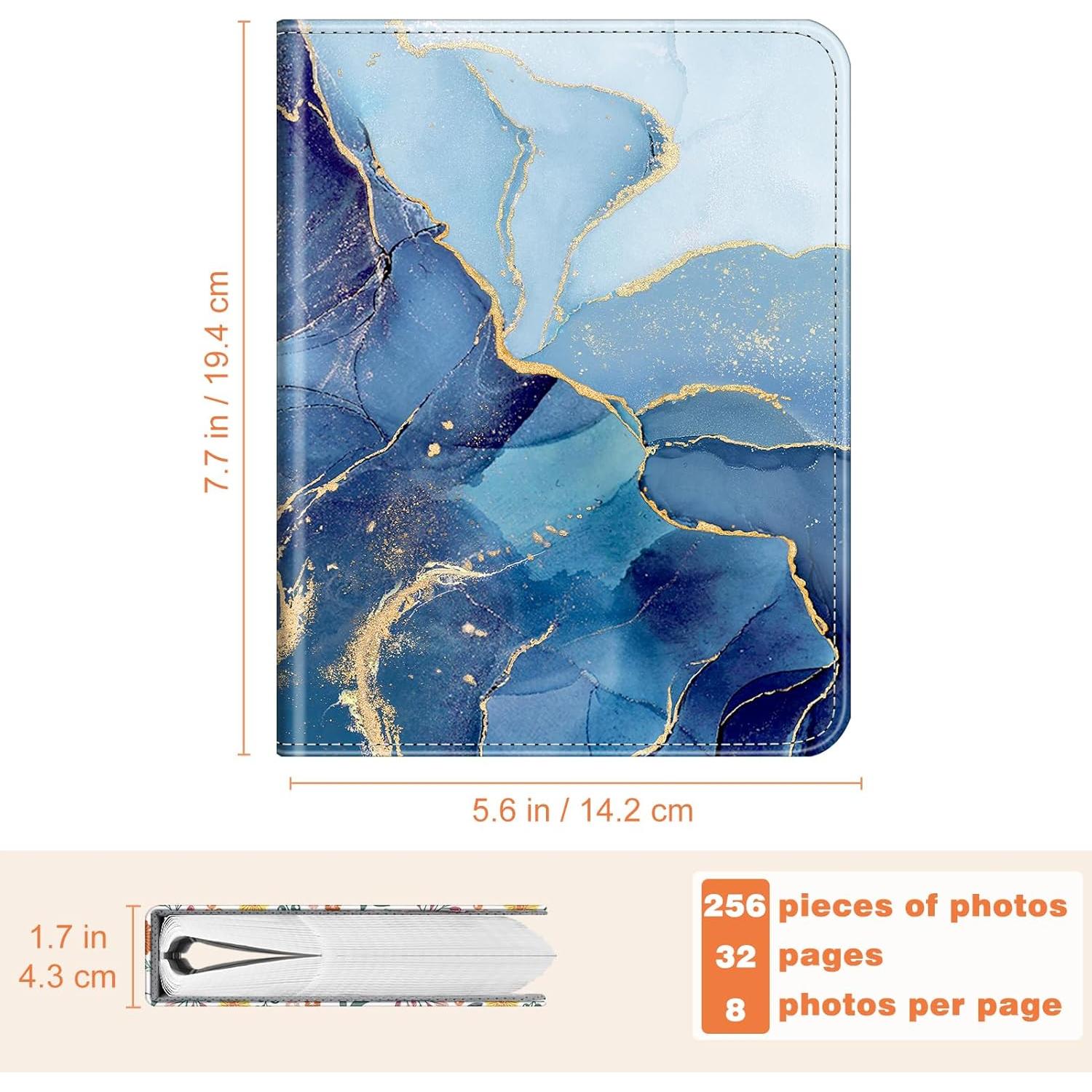 Álbum de Fotos Fintie para Instax Mini - 256 Bolsillos Mármol Oceánico
