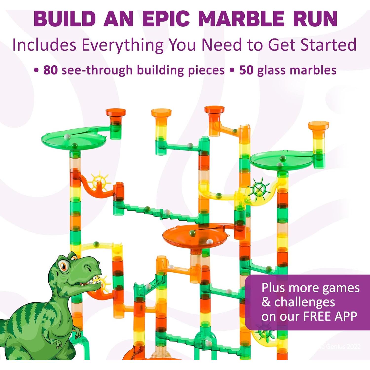 Juego de Canicas Marble Genius Dinosaurio - 130 Piezas
