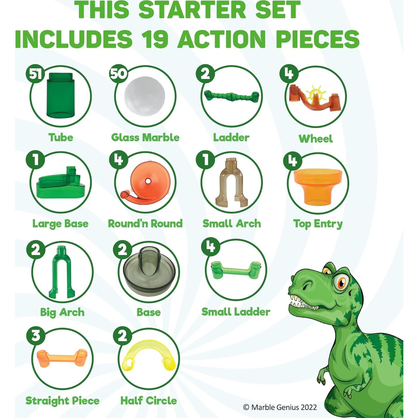 Juego de Canicas Marble Genius Dinosaurio - 130 Piezas