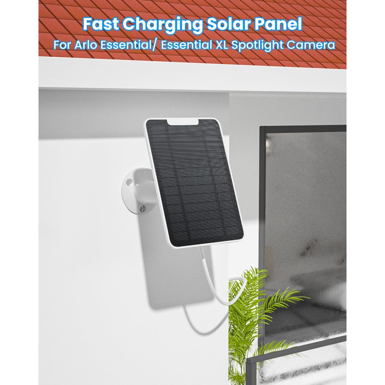 Cargador Solar Fohoa 5W para Cámara Arlo Essential con Soporte