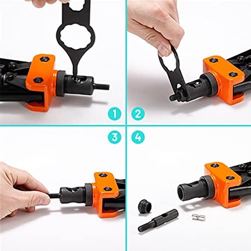 Herramienta de Tuerca Remachada HARDELL 14" con 100 Tuercas y 7 Mandriles