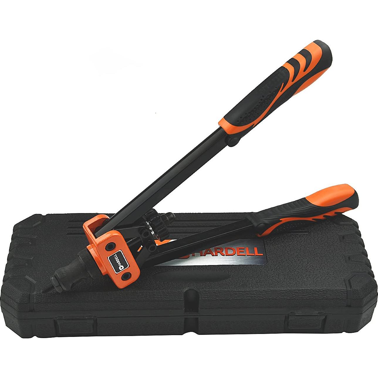 Herramienta de Tuerca Remachada HARDELL 14" con 100 Tuercas y 7 Mandriles