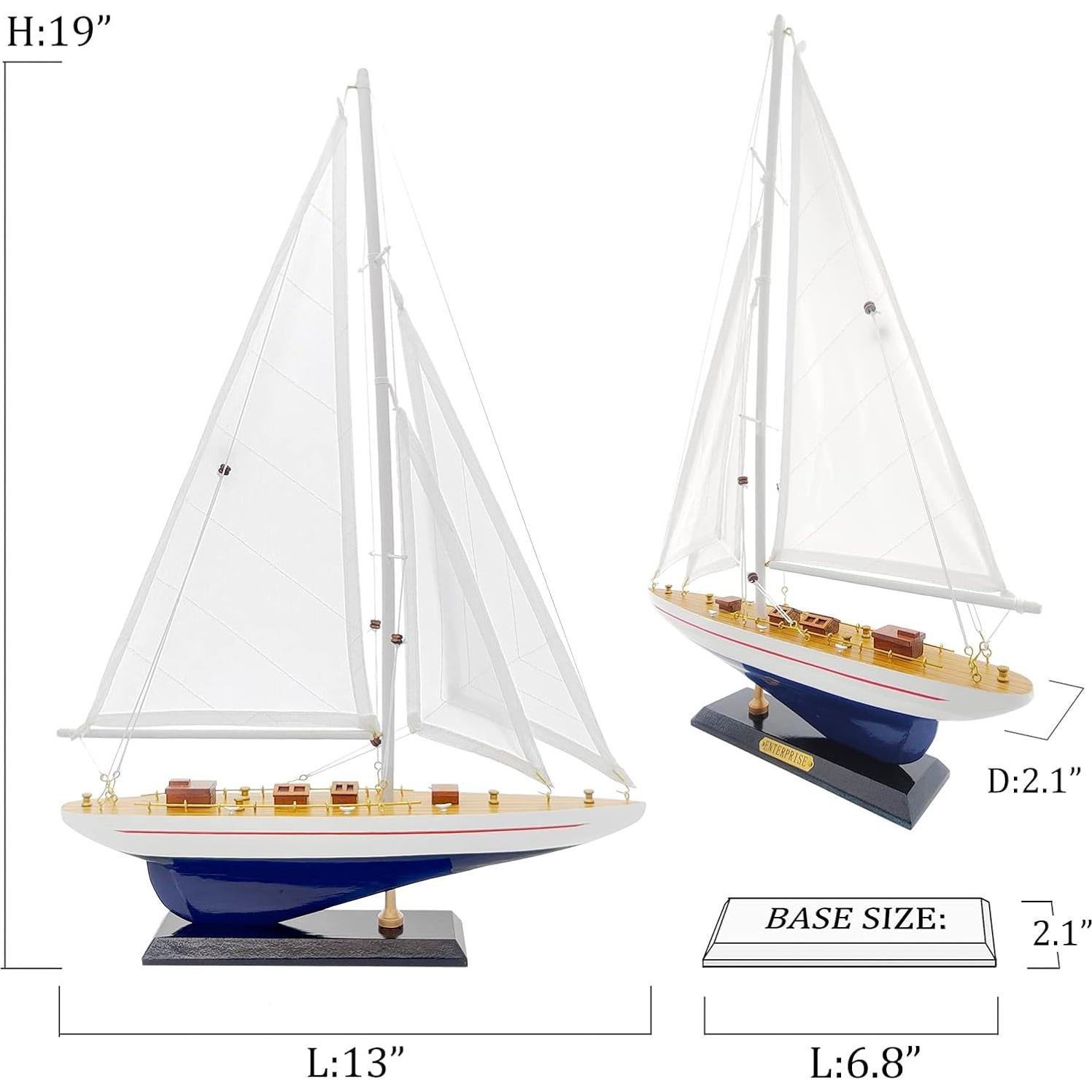 Modelo de barco de vela NAUTIMALL Enterprise 19" madera