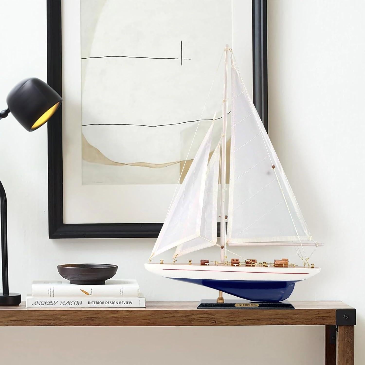 Modelo de barco de vela NAUTIMALL Enterprise 19" madera