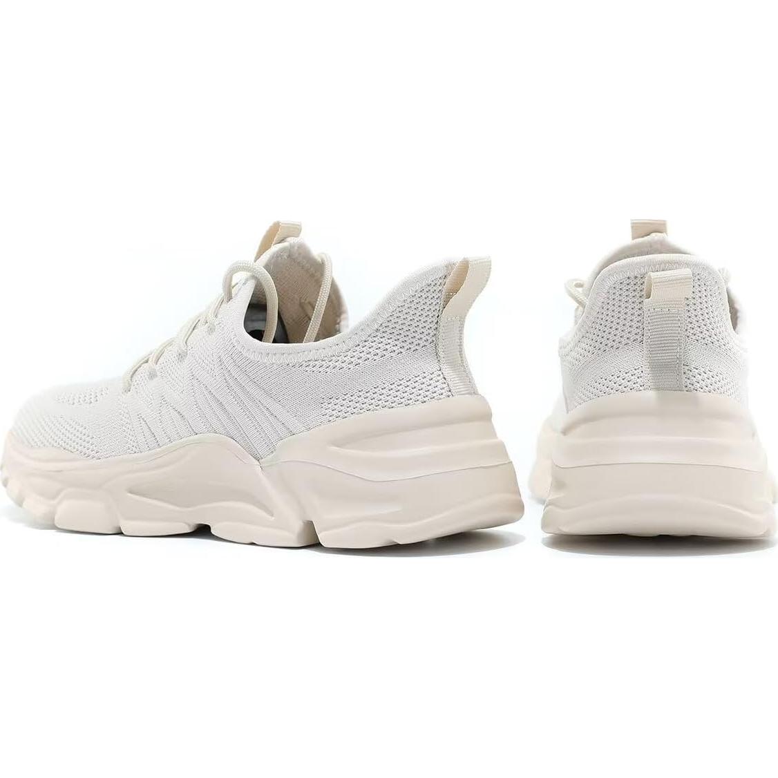 Zapatillas de Correr para Mujeres Slip-on Ligeras Beige