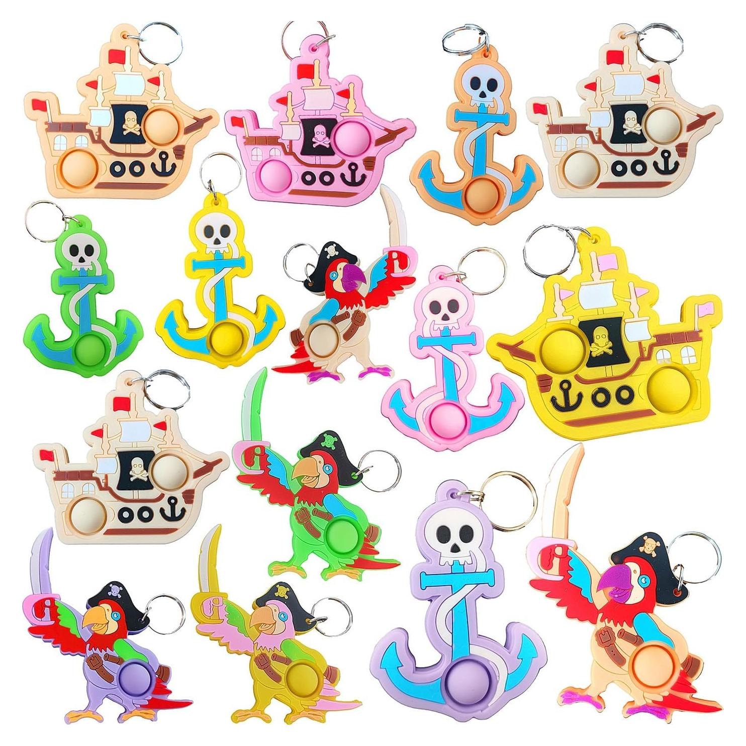 24 Llavero Ancla Pirata Roaqua para Fiesta Infantil