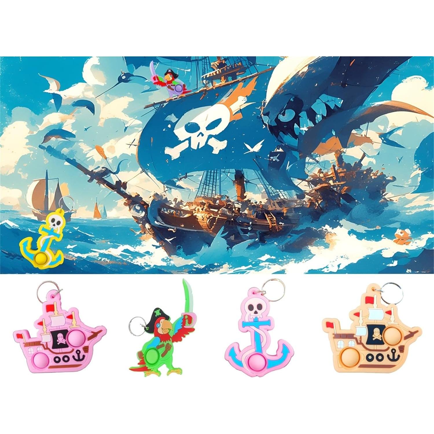 24 Llavero Ancla Pirata Roaqua para Fiesta Infantil