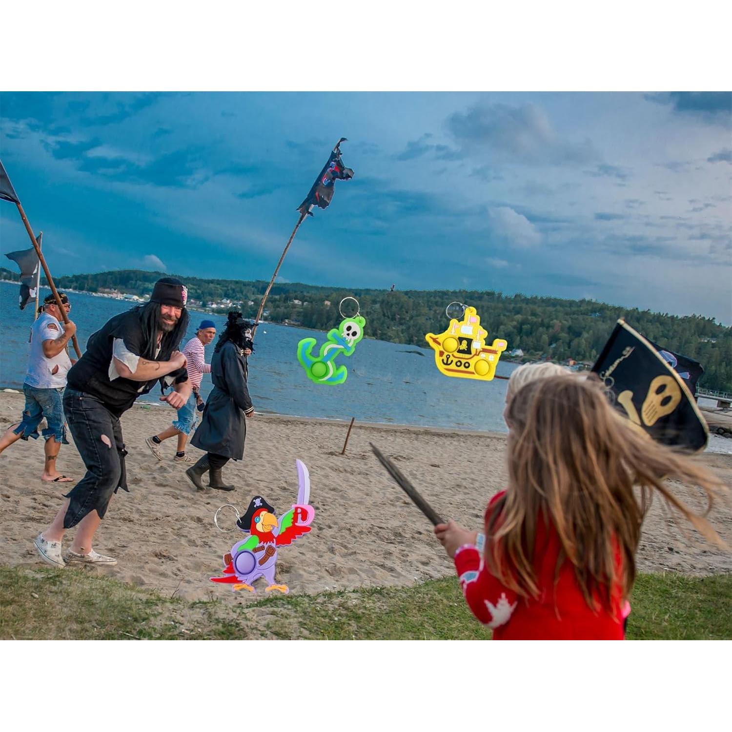 24 Llavero Ancla Pirata Roaqua para Fiesta Infantil