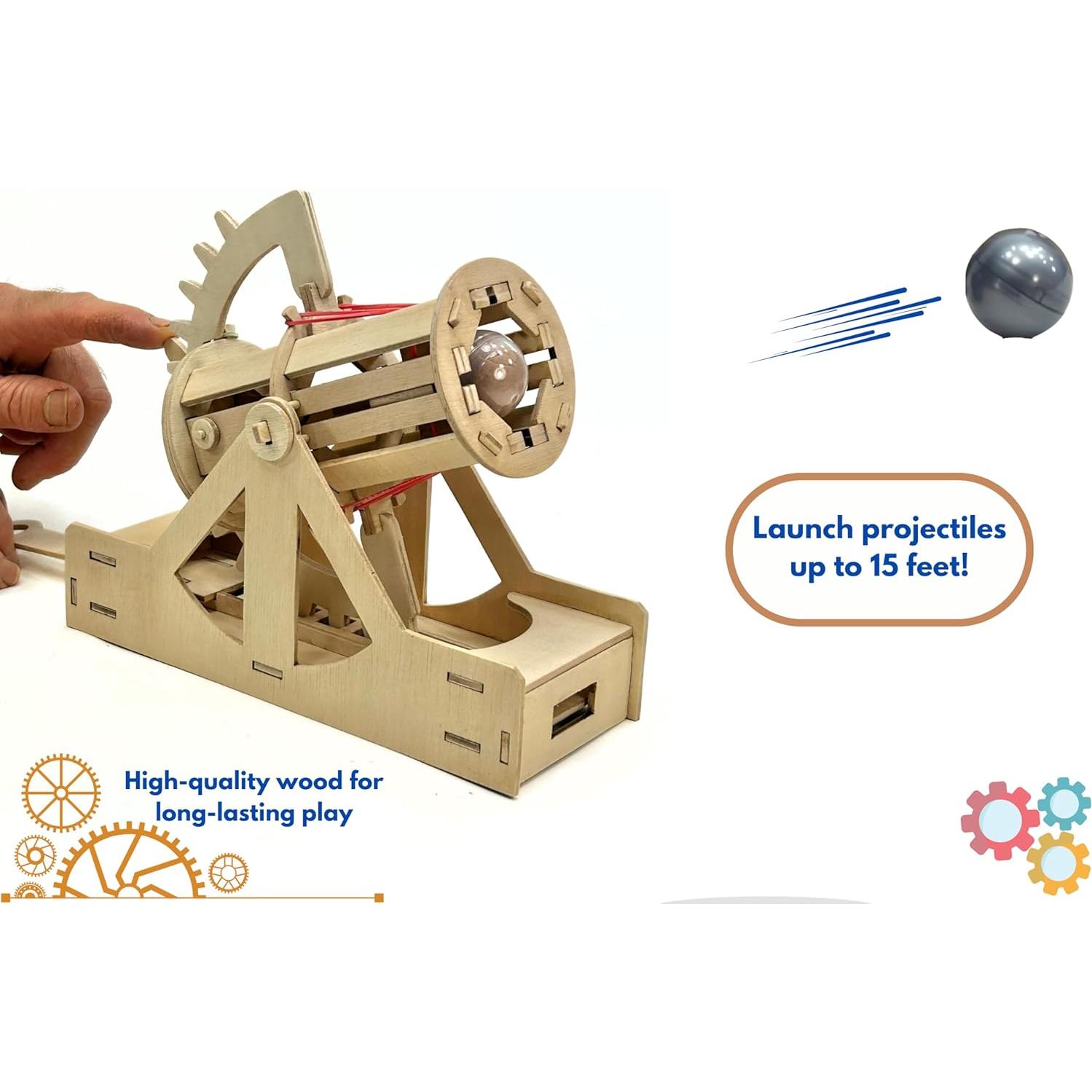 PATHFINDERS STEM Kit – Leonardo da Vinci Bombard Cannon | Science Kits for Kids Age 12-14 | stem Age 12-14 Physics Toys | Kids Engineering kit