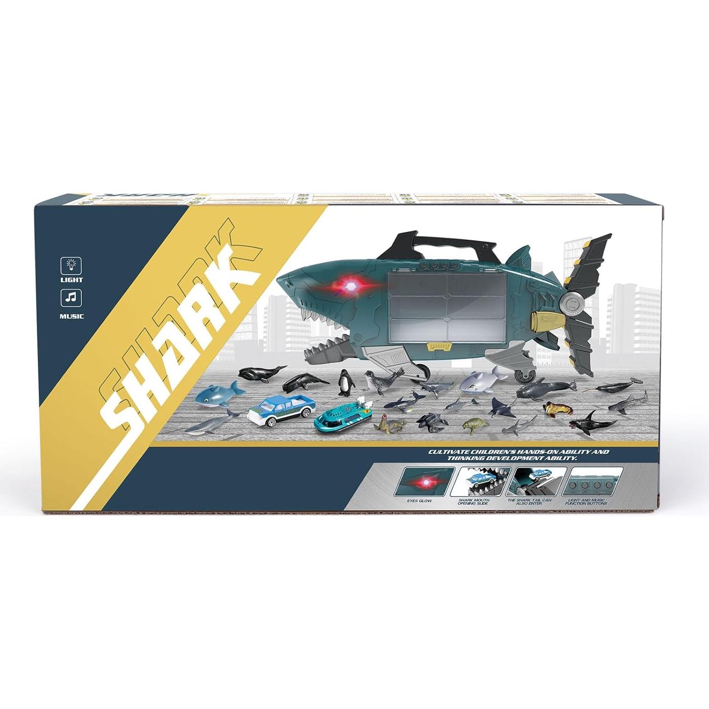Juguete de camión tiburón LY con 18 animales marinos