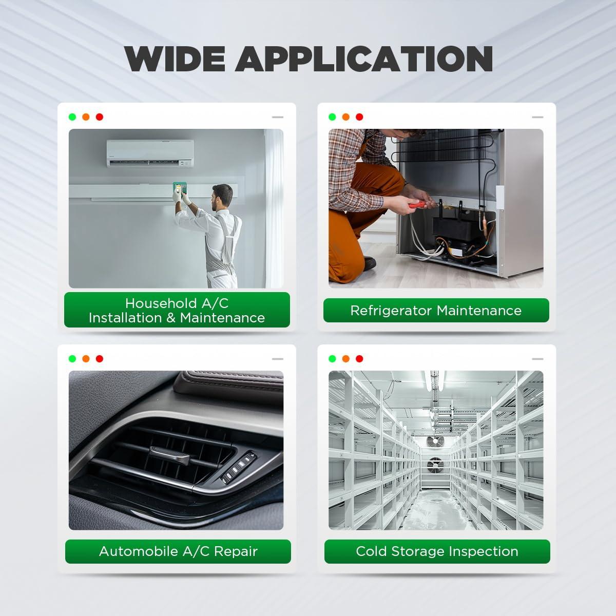 Juego de Manómetros Digitales HVAC KAISAL con Pantalla TFT