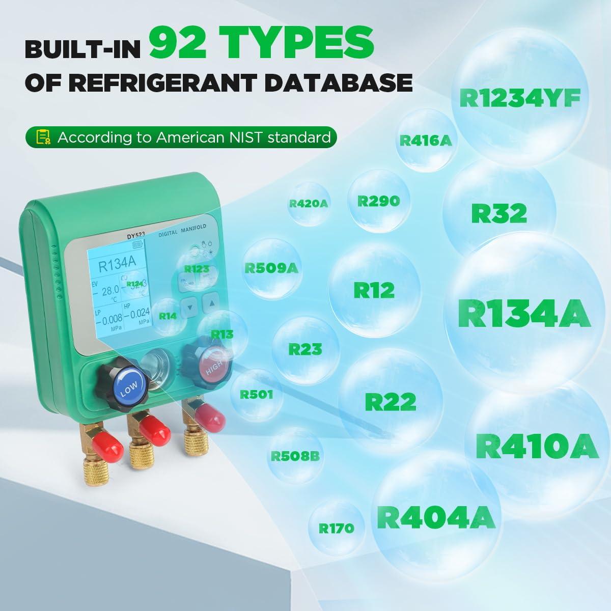 Juego de Manómetros Digitales HVAC KAISAL con Pantalla TFT