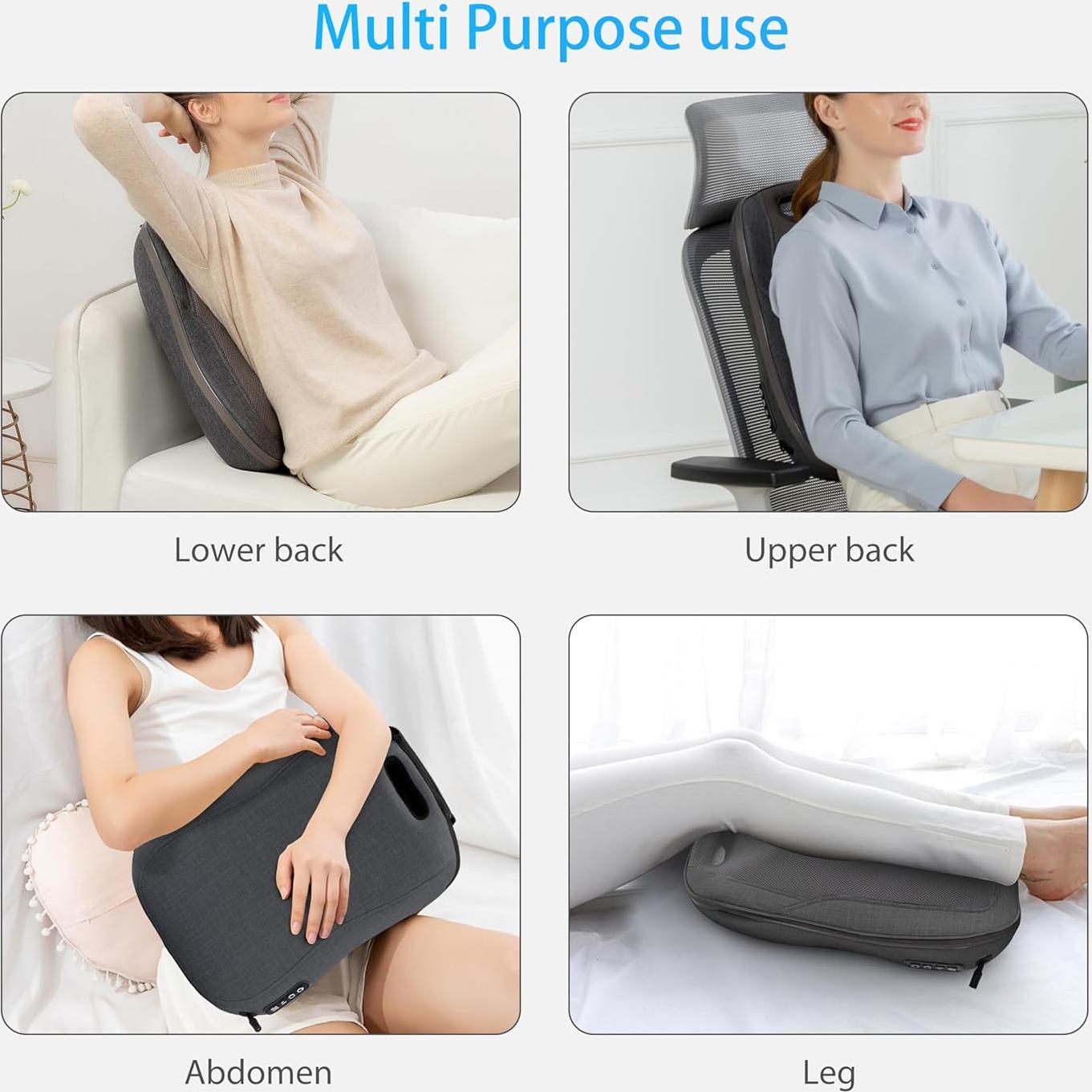 Masajeador de Espalda Shiatsu CooCoCo 4D Almohadilla Gris