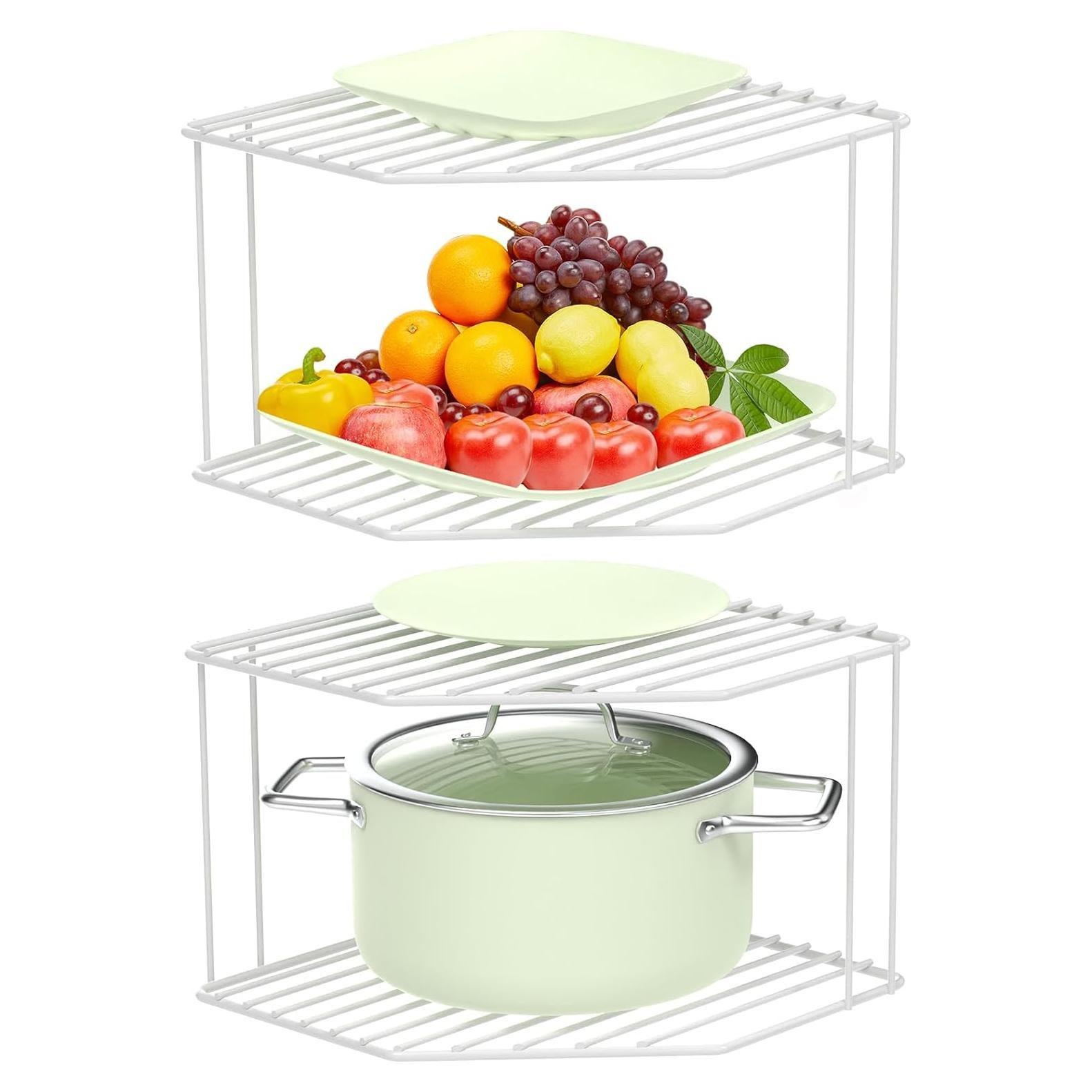 Estante Organizador de Esquina AKAZA 2 Niveles Blanco 24.9x24.9cm