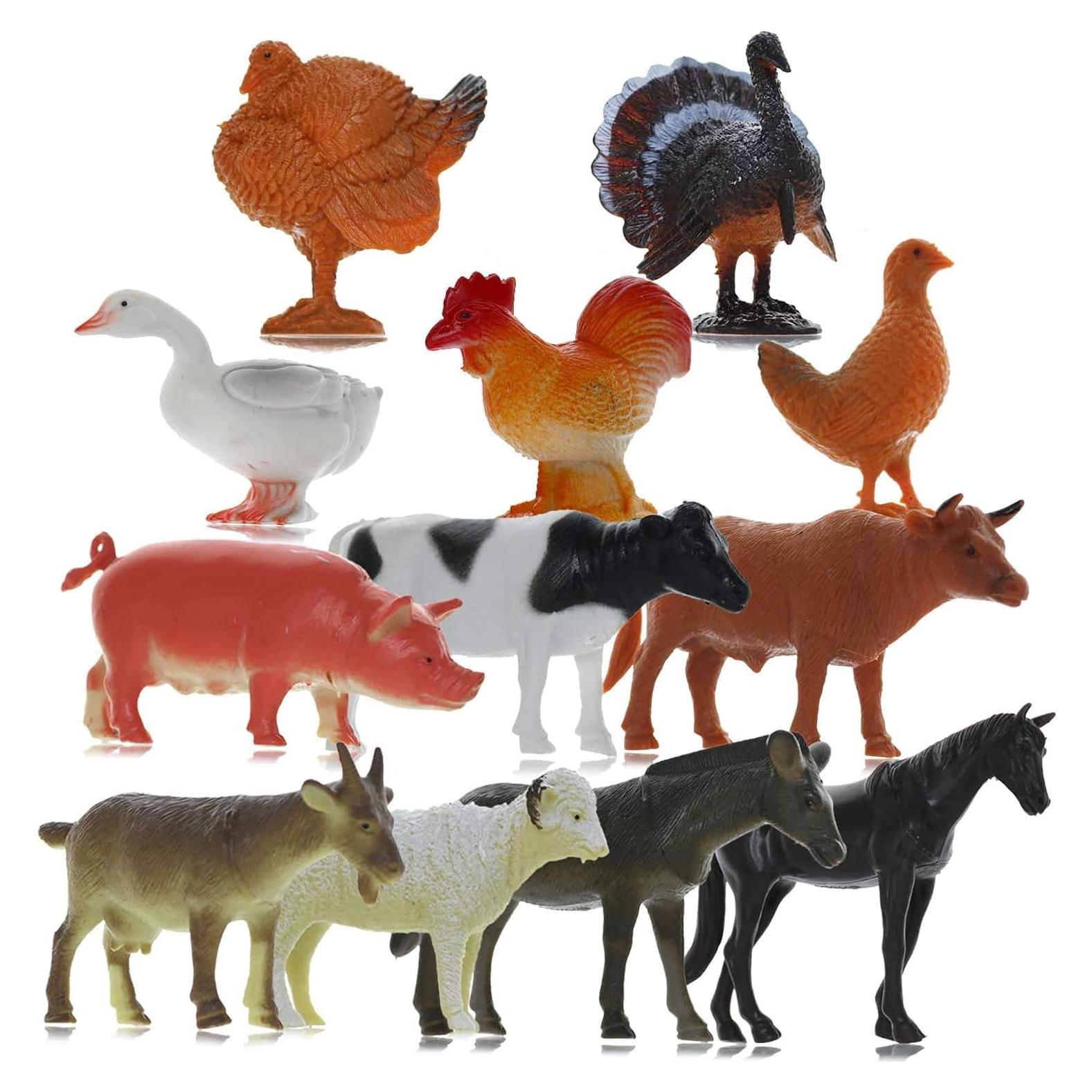 Figuras de Juguete Animales de Granja GiftExpress 12 Piezas