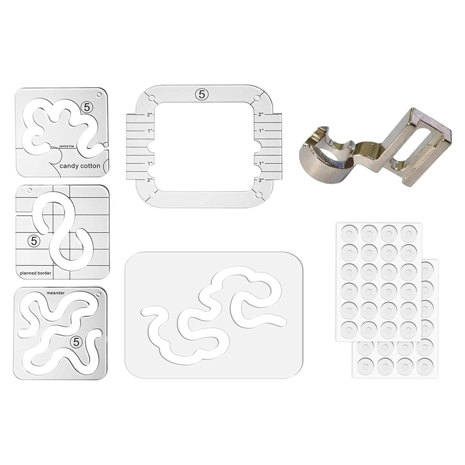 Set de Plantillas de Acolchado JFT con 5 Reglas y Agarre Antideslizante