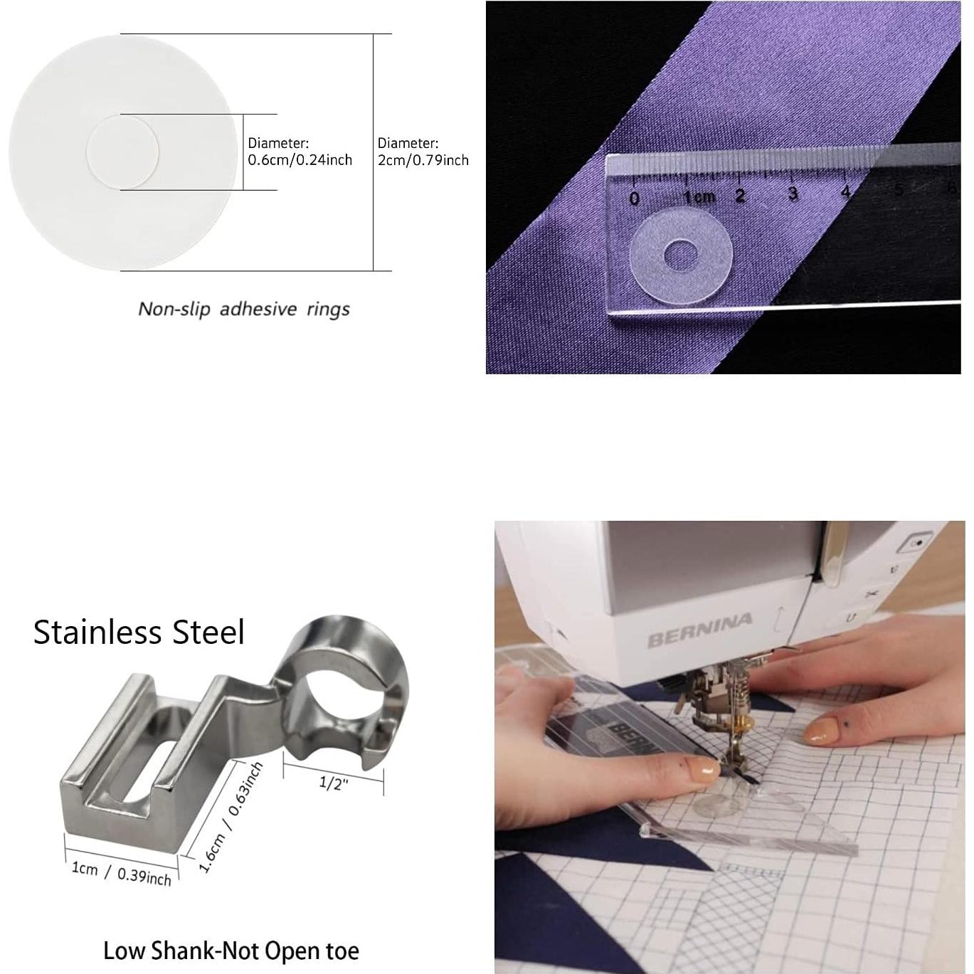 Set de Plantillas de Acolchado JFT con 5 Reglas y Agarre Antideslizante