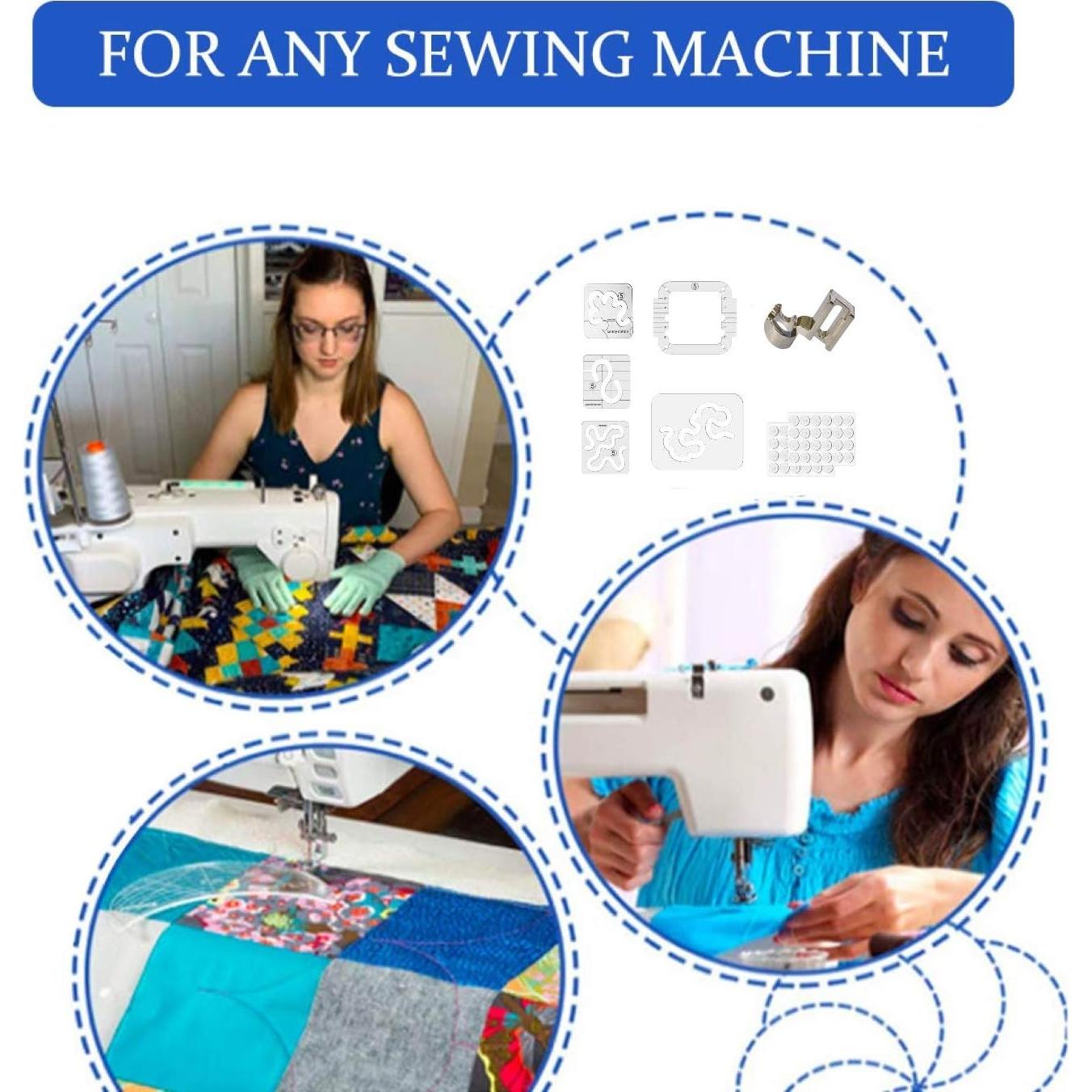 Set de Plantillas de Acolchado JFT con 5 Reglas y Agarre Antideslizante