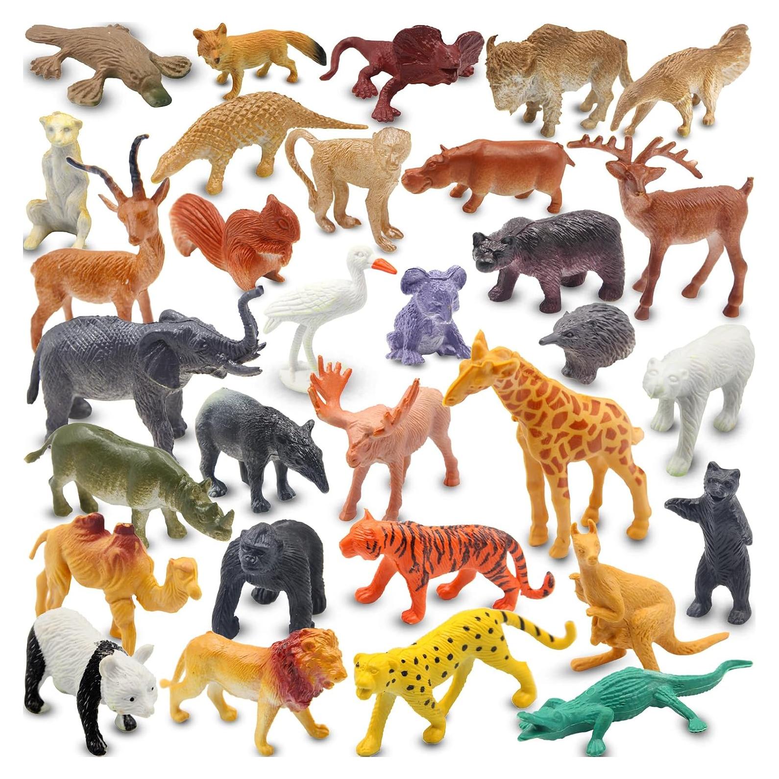 Figuras de Animales Salvajes Mini Pinowu 32 Pcs Educativas