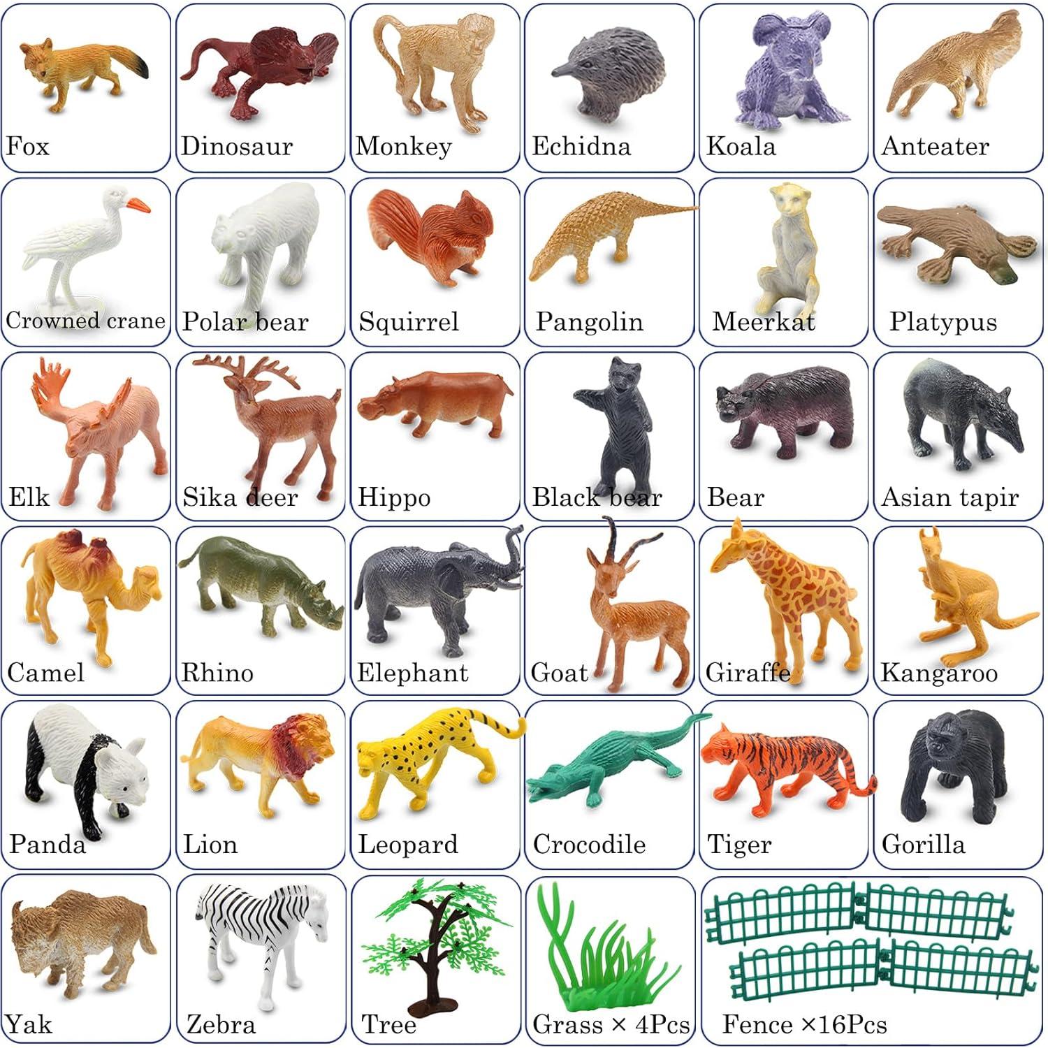 Figuras de Animales Salvajes Mini Pinowu 32 Pcs Educativas
