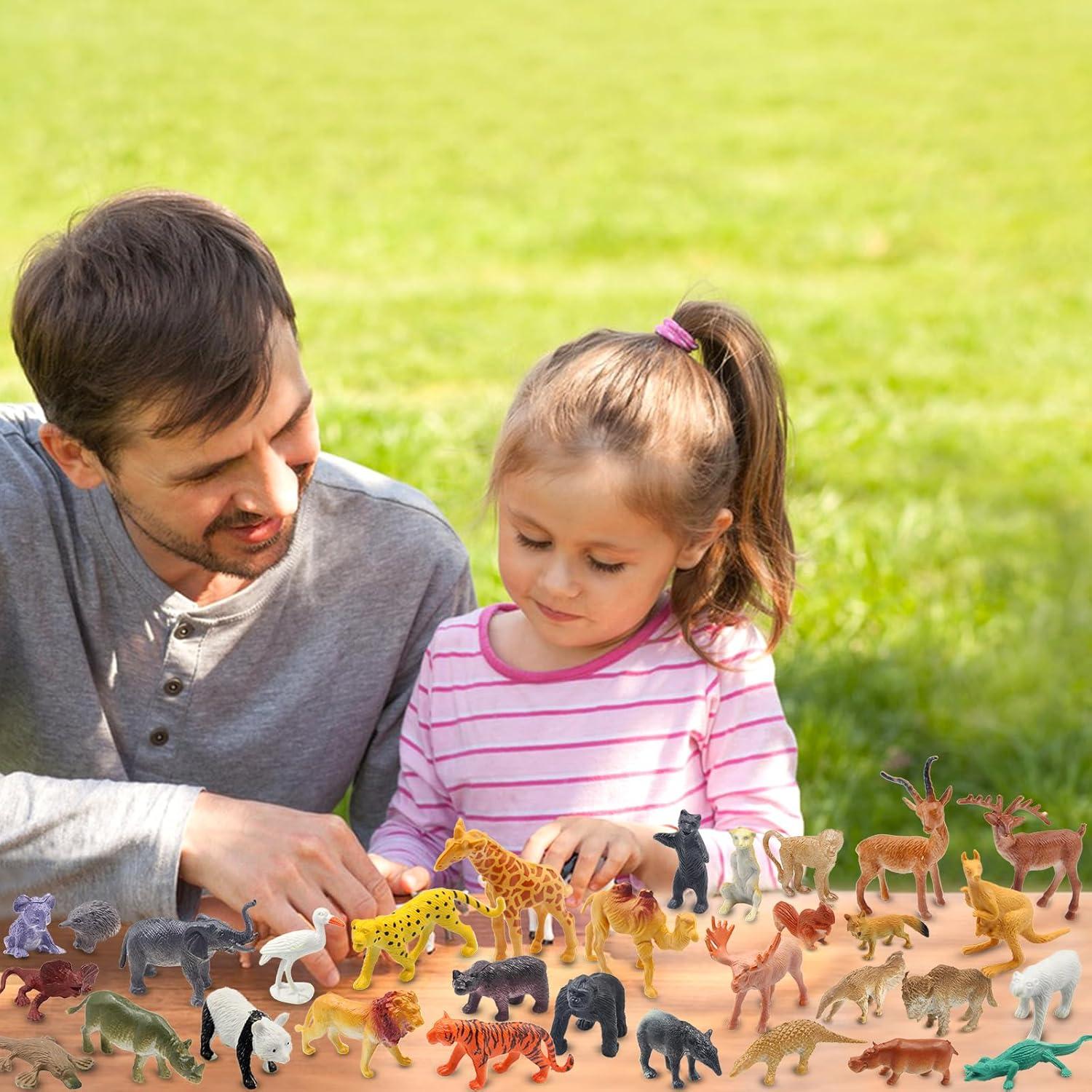 Figuras de Animales Salvajes Mini Pinowu 32 Pcs Educativas