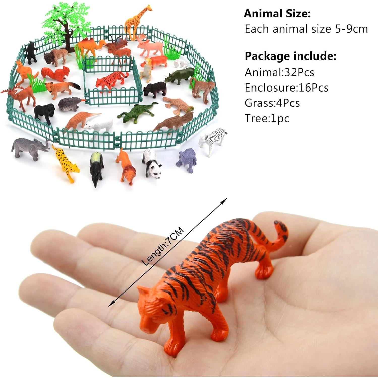 Figuras de Animales Salvajes Mini Pinowu 32 Pcs Educativas
