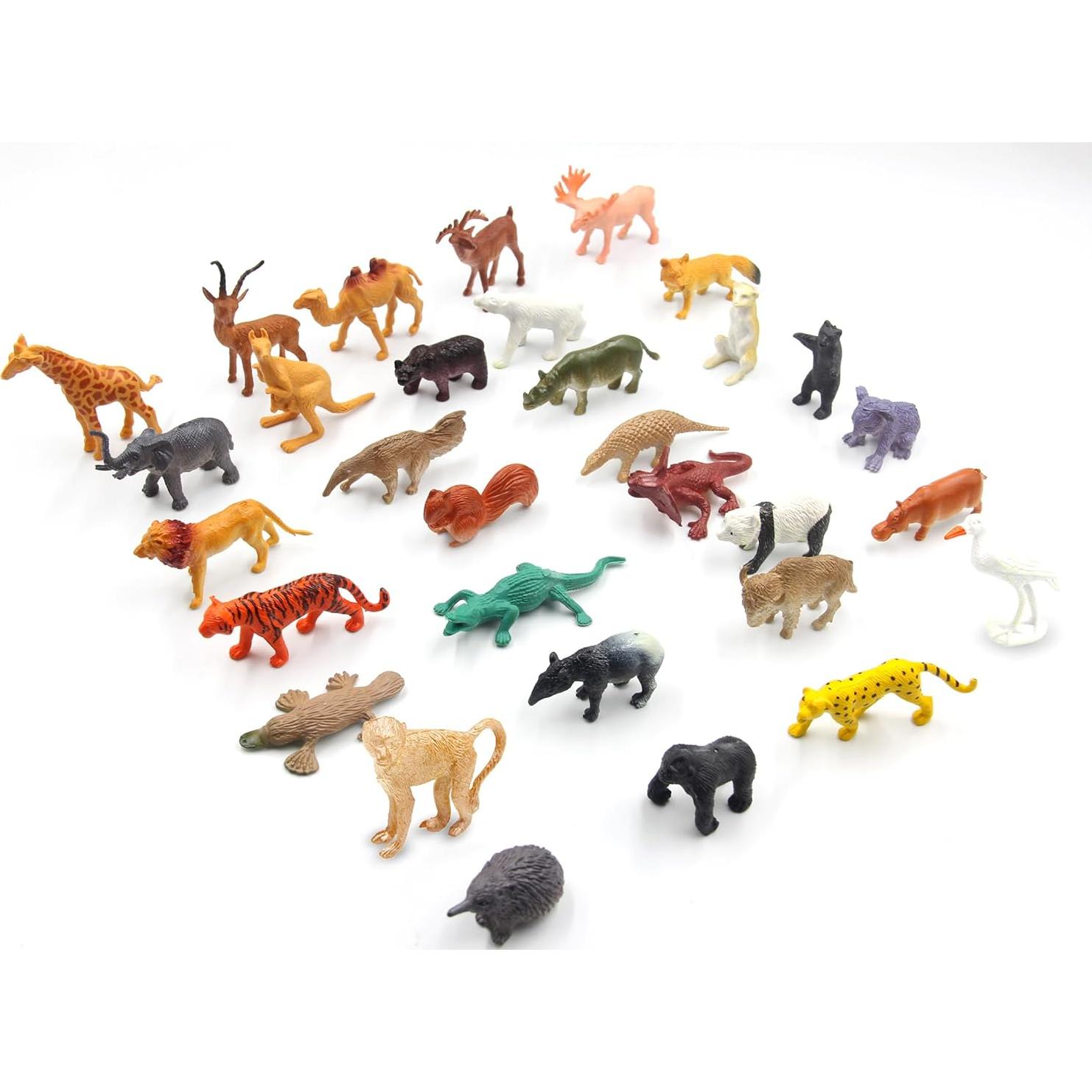 Figuras de Animales Salvajes Mini Pinowu 32 Pcs Educativas