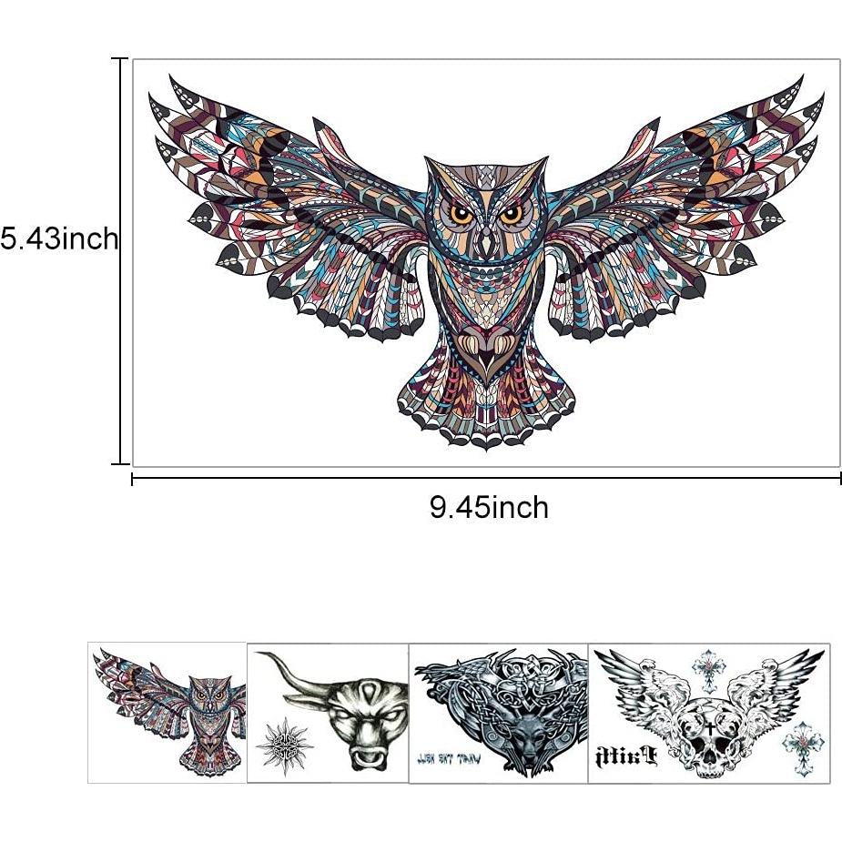 Tatuajes Temporales Grandes VIWIEU 3D Realistas - 5 Hojas