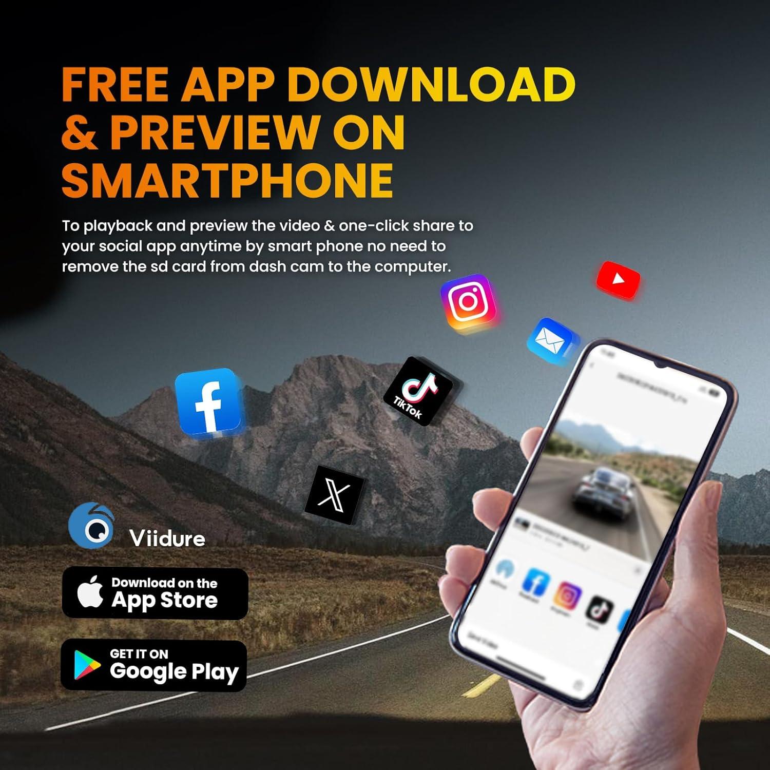 Cámara de tablero TVFEA C1S 2.5K Wi-Fi visión nocturna