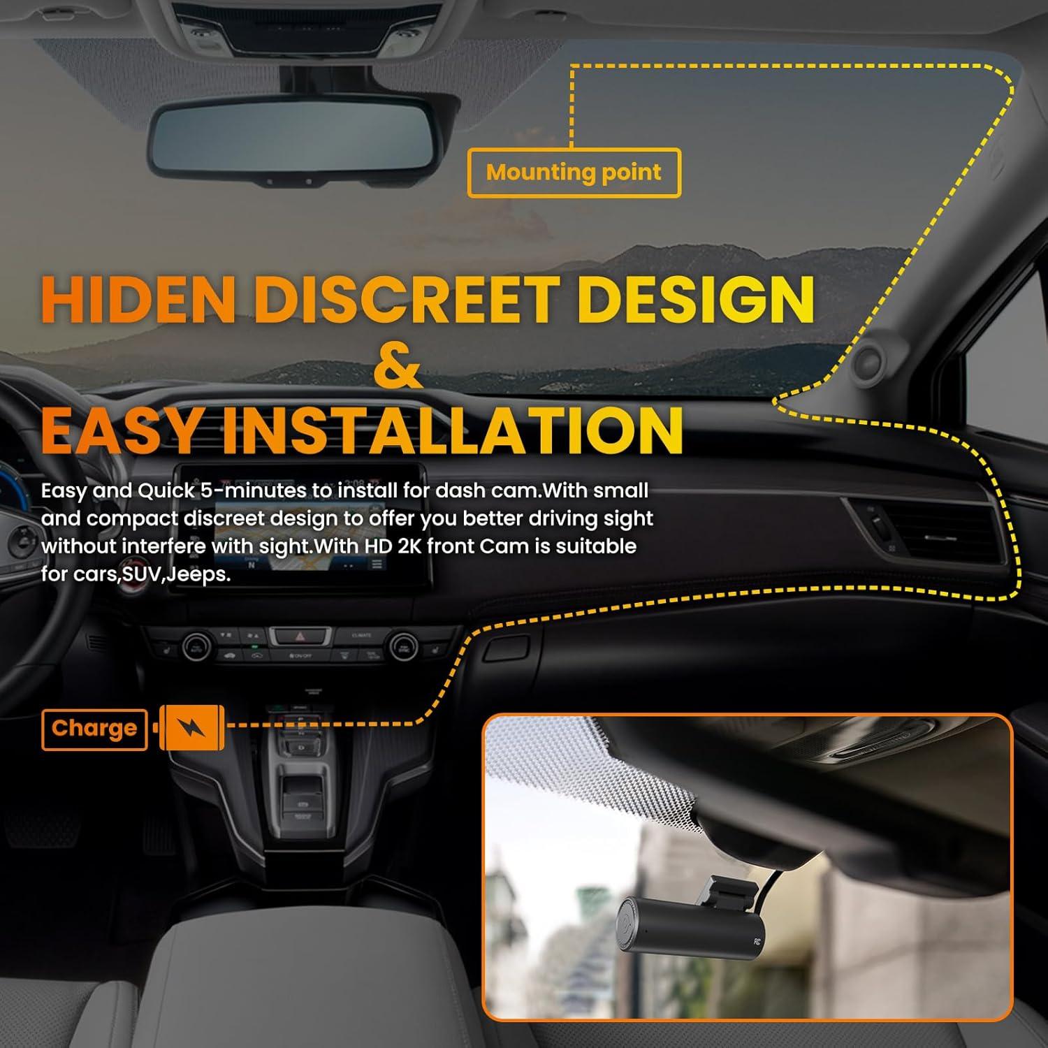Cámara de tablero TVFEA C1S 2.5K Wi-Fi visión nocturna