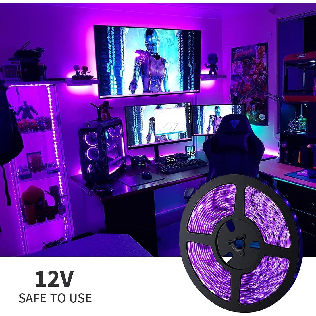 Tira de Luz Negra LED 6M TigQiang 360 LEDs 12V para Fiestas
