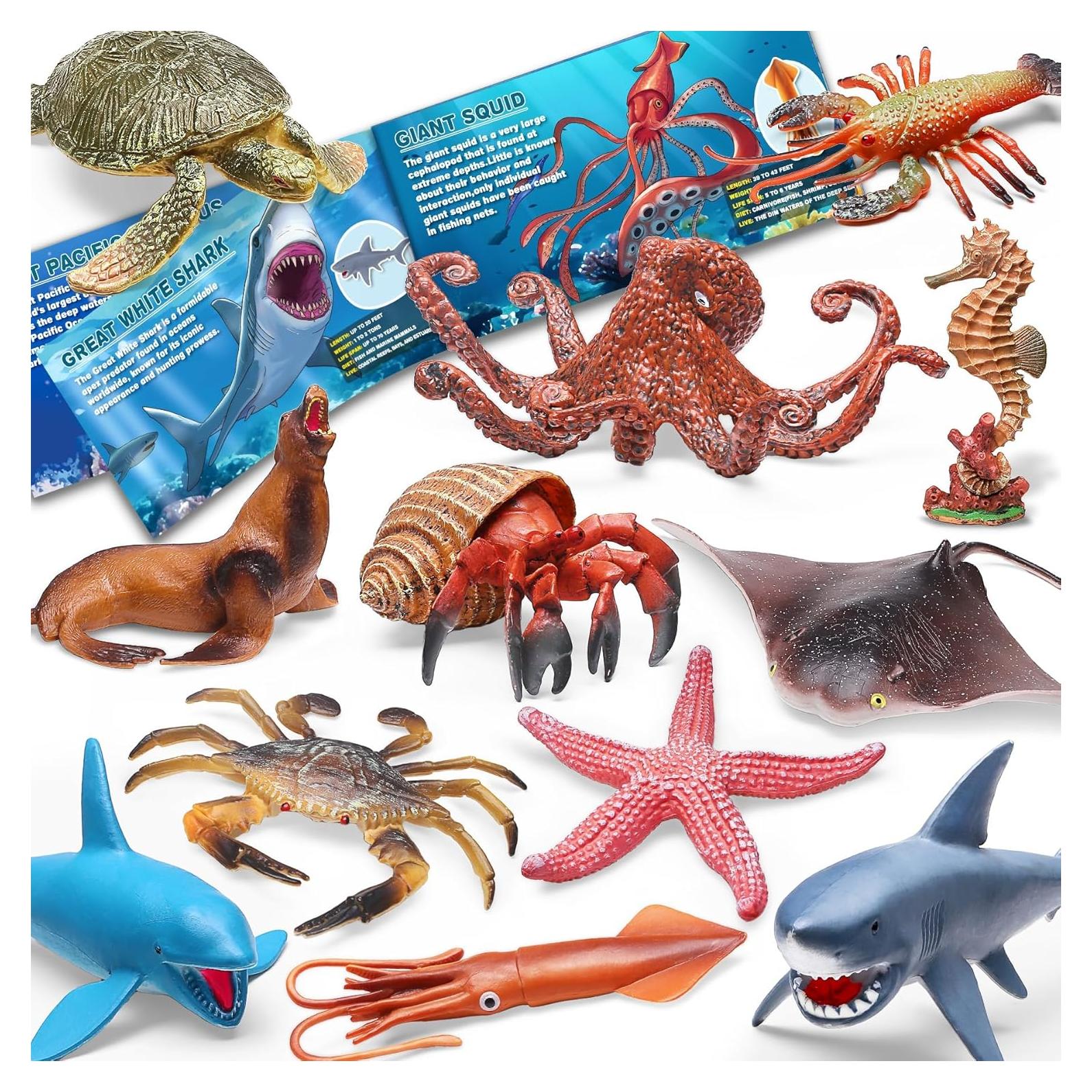 Paquete de 12 Juguetes de Animales Marinos KarberDark