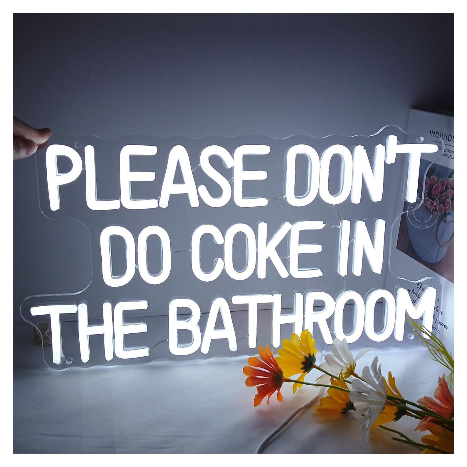 Letrero de Neón SYLHOME 'No Hagas Coca en el Baño' 42.9x23.4cm