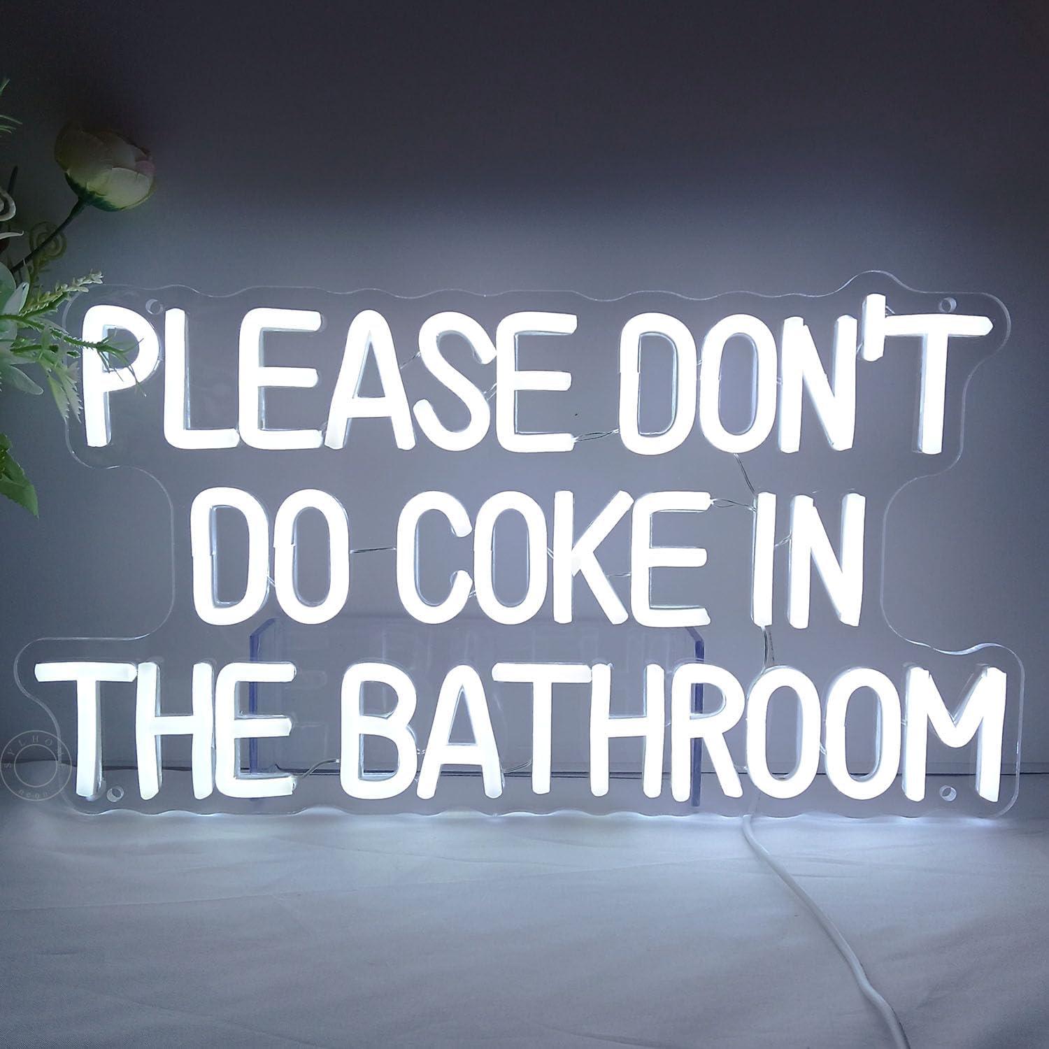 Letrero de Neón SYLHOME 'No Hagas Coca en el Baño' 42.9x23.4cm